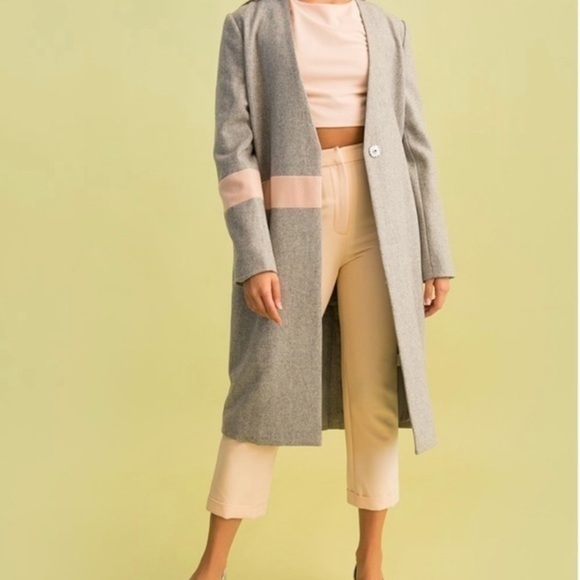 Elliat Oversized V-Neck Slim Fit Wool One Button Jacket L - Picture 2 of 9